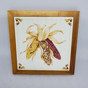 Vintage Autumn Corn Husks Tile/Trivet